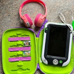 Kids Girls LeapPad Ultra Bluetooth Headset Bundle 2 Games & Case